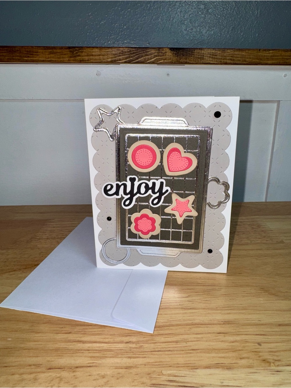 Baking Cookies Pan Cooling Rack & Cookie Cutters Card – Handmade Greeting Card